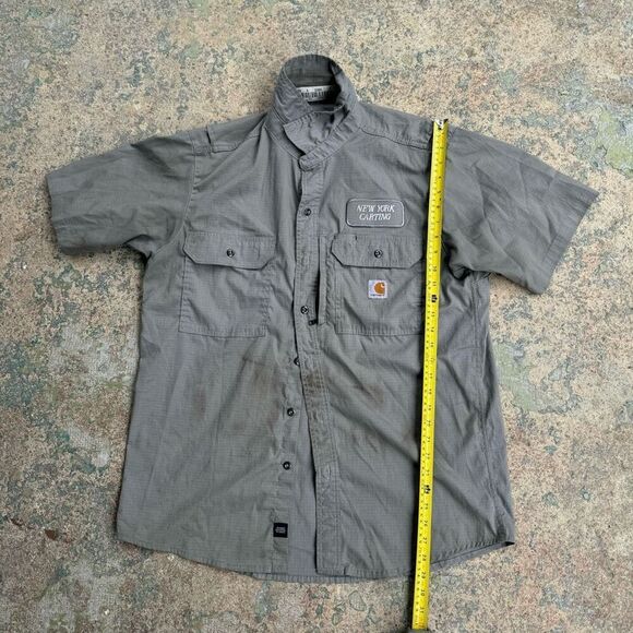Vintage Carhartt New York Carting Warehouse Worker Uniform Polo Shirt - Picture 1 of 5